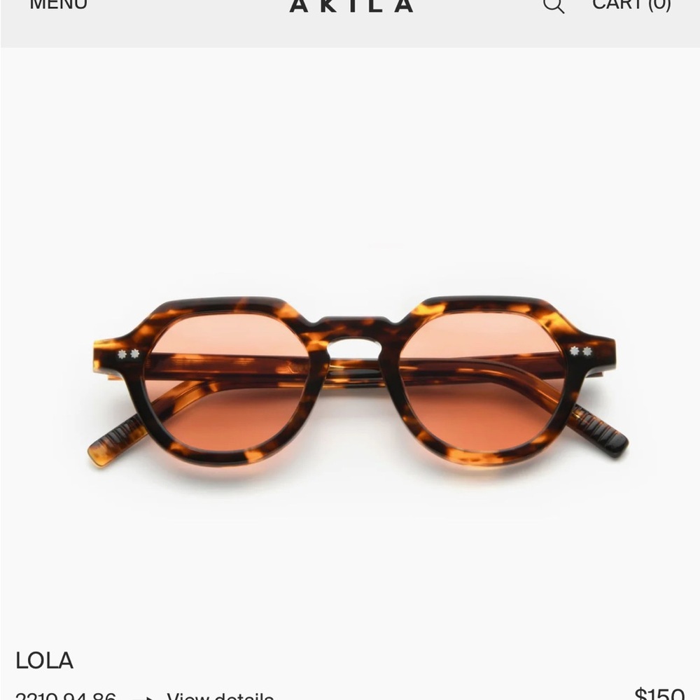Akila Lola Tortoise Sunglasses EUC